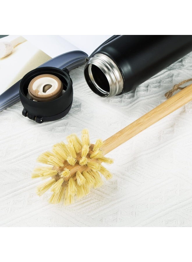 GREENTH PRO فرشاة زجاجات البامبو من GREENTH PRO Nature مع شعيرات سيزال - تصميم مقبض طويل للتعليق لتنظيف زجاجات المياه وزجاجات الأطفال وزجاجات الرياضة والنظارات وزجاجات المياه وزجاجات النبيذ - Image 4