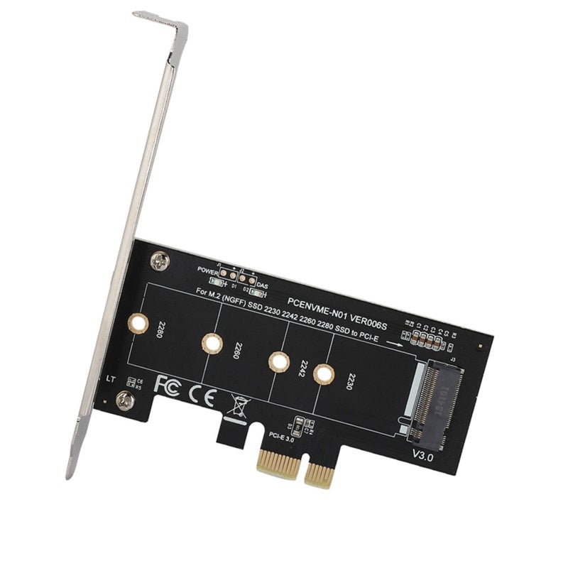 Pci-E To M.2 Expansion Card: 2230 2242 2260 2280 Size Support, Differential Line Alignment For Pci-E 3.0 1X Signal - Metal Baffle Secure Fix, M Key Nvme Connector Converter For Win10 Desktop Pc - Image 1