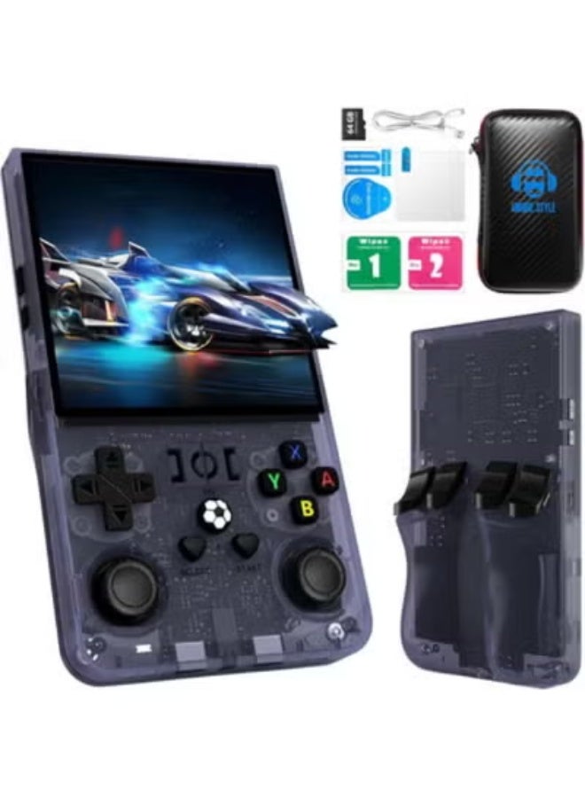 JAJEEK R36MAX Retro Handheld Game Console – 64GB, 18,000+ Games, 4.0" IPS Display, Open Source Linux, HDMI Output, Portable for Kids & Adults – Gray - Image 1