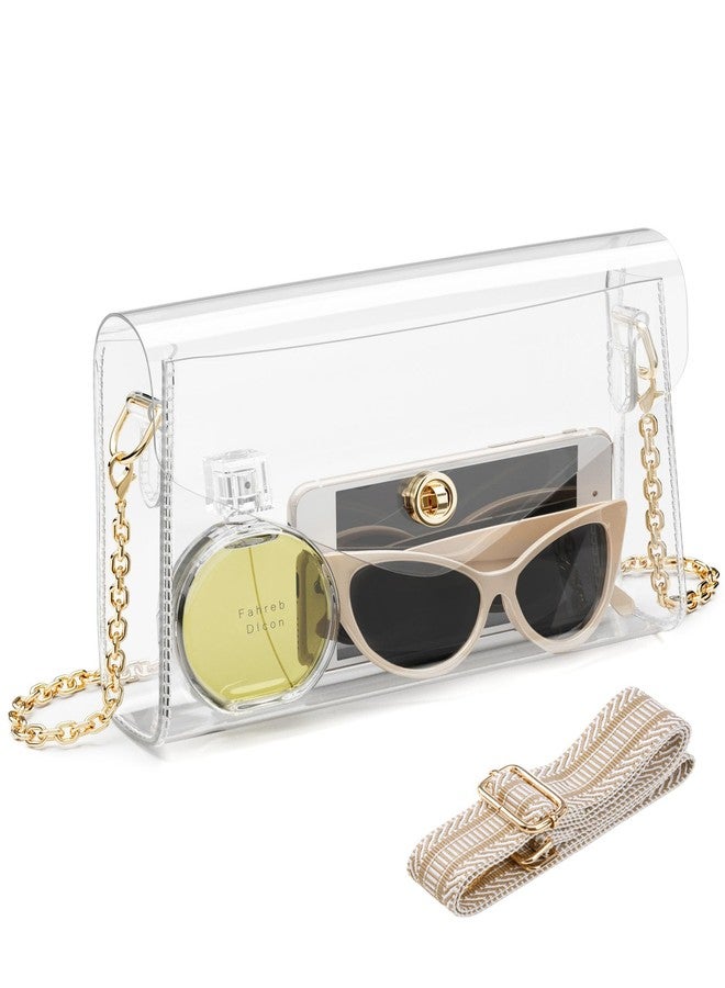 BS-VOG Clear Purse for Women, Stadium Approved Crossbody Bag with 2 Straps for Concerts, A11 - Image 1