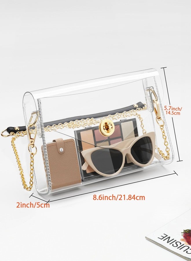 BS-VOG Clear Purse for Women, Stadium Approved Crossbody Bag with 2 Straps for Concerts, A11 - Image 4
