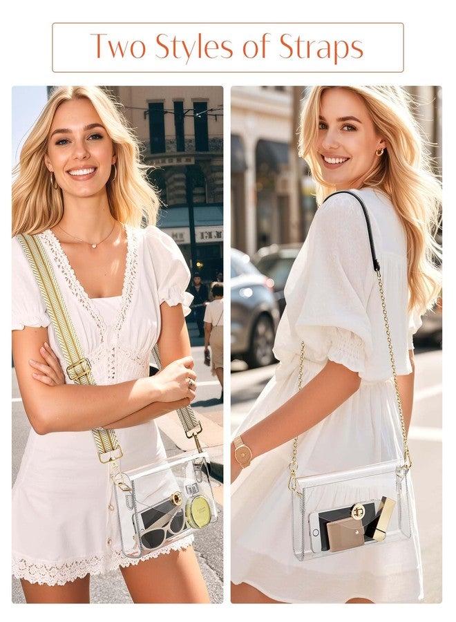 BS-VOG Clear Purse for Women, Stadium Approved Crossbody Bag with 2 Straps for Concerts, A11 - Image 2