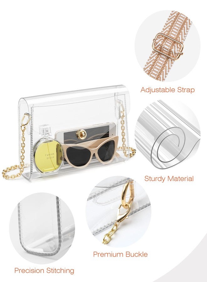 BS-VOG Clear Purse for Women, Stadium Approved Crossbody Bag with 2 Straps for Concerts, A11 - Image 3