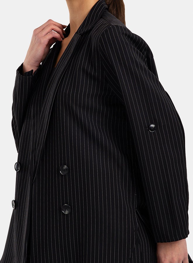 Clue Notch Collar Striped Blazer - Image 5