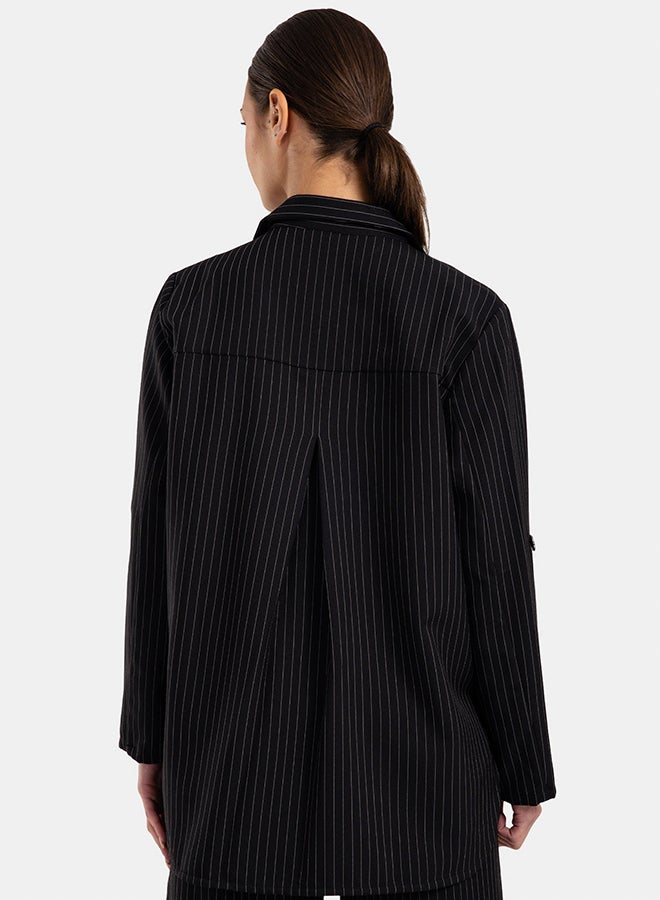 Clue Notch Collar Striped Blazer - Image 4