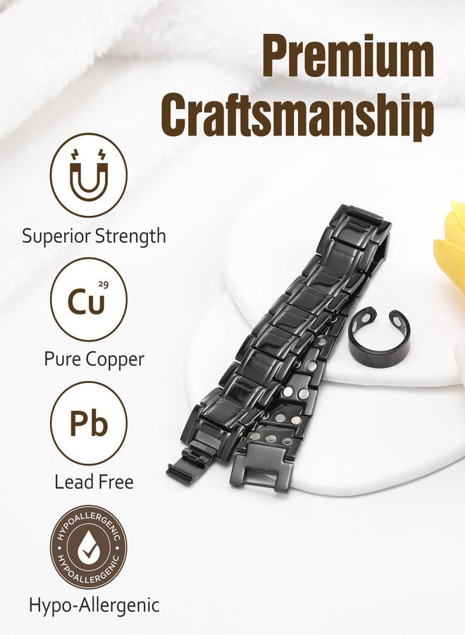 Jecanori 3X Strength Copper Magnetic Bracelet for Men,Pure Copper Bracelet With Ring Included Adjustable Sizing Tool - Image 4
