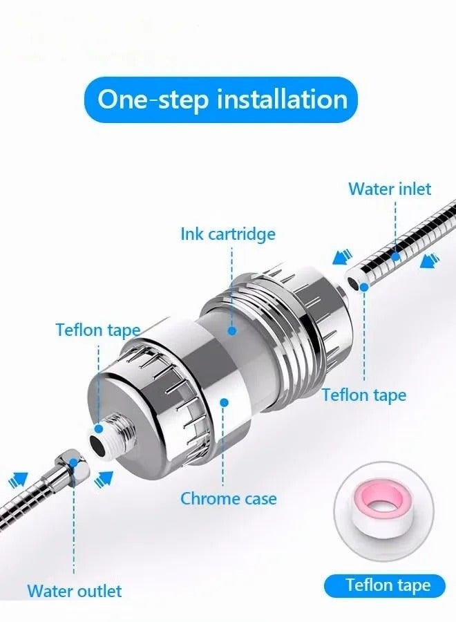 Shower Filter,15 Stage Shower Head Filter High Output Shower Water Filter For Hard Water,Showerhead Filter Universal Water Filter For Shower With 1 Replaceable Cartridges To Remove Chlorine - Image 5