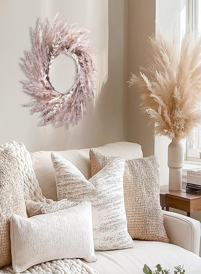 DN DECONATION Fall Wreath for Front Door, 24 Inch Beige & White Pampas Grass Door Wreath Hanging Decoration, Boho Farmhouse Wall Decor for Fall Autumn Harvest Thanksgiving Outdoor Porch Decor - Image 5