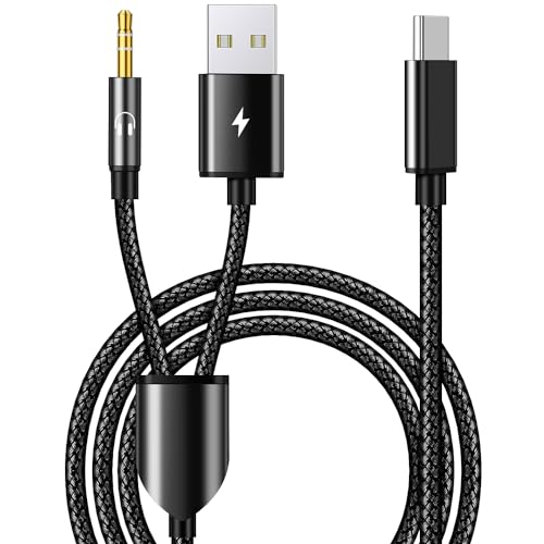 Mxcudu USB C to 3.5mm Aux Audio Cable, 2 in 1 USB C to 3.5mm Car Stereo Aux Headset Jack Cable with PD 18W USB C Charging Compatible with iPhone 17/16/16e/15 Plus/Pro Max/Air, Galaxy S25/S24/S23, Pixel 9/8 - Image 1