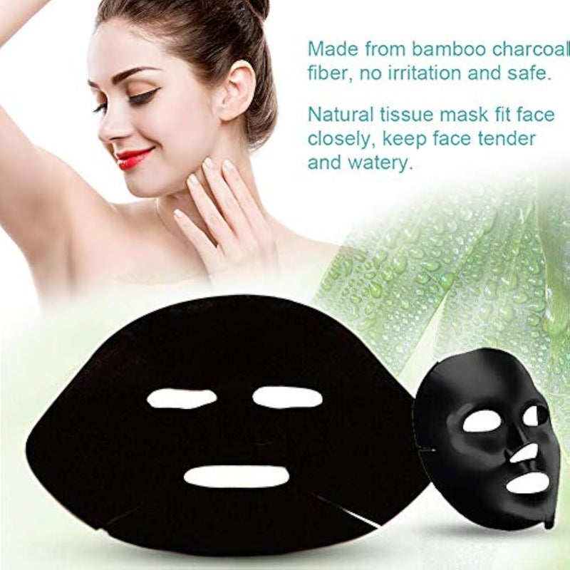 Sonew 100Pcs/Pack Bamboo Charcoal Compressed Face Mask, Disposable Skin Care DIY Facial Mask Paper, Natural Cotton Skin Care Wrapped Masks - Image 3