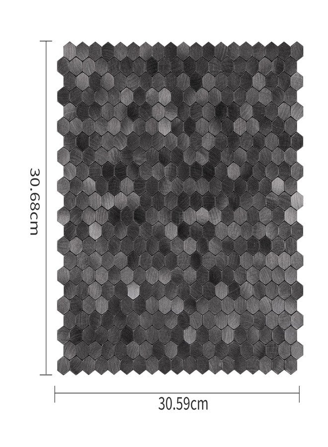 SELECT LIGHTING Select 5 Pack Hexagon Peel and Stick Backsplash Tiles, Self Adhesive Metal Backsplash Stick On Aluminum Tiles for Kitchen Bathroom, 12” x 12” Wall Tiles w/10 Edge Pieces, Brushed Black - Image 2