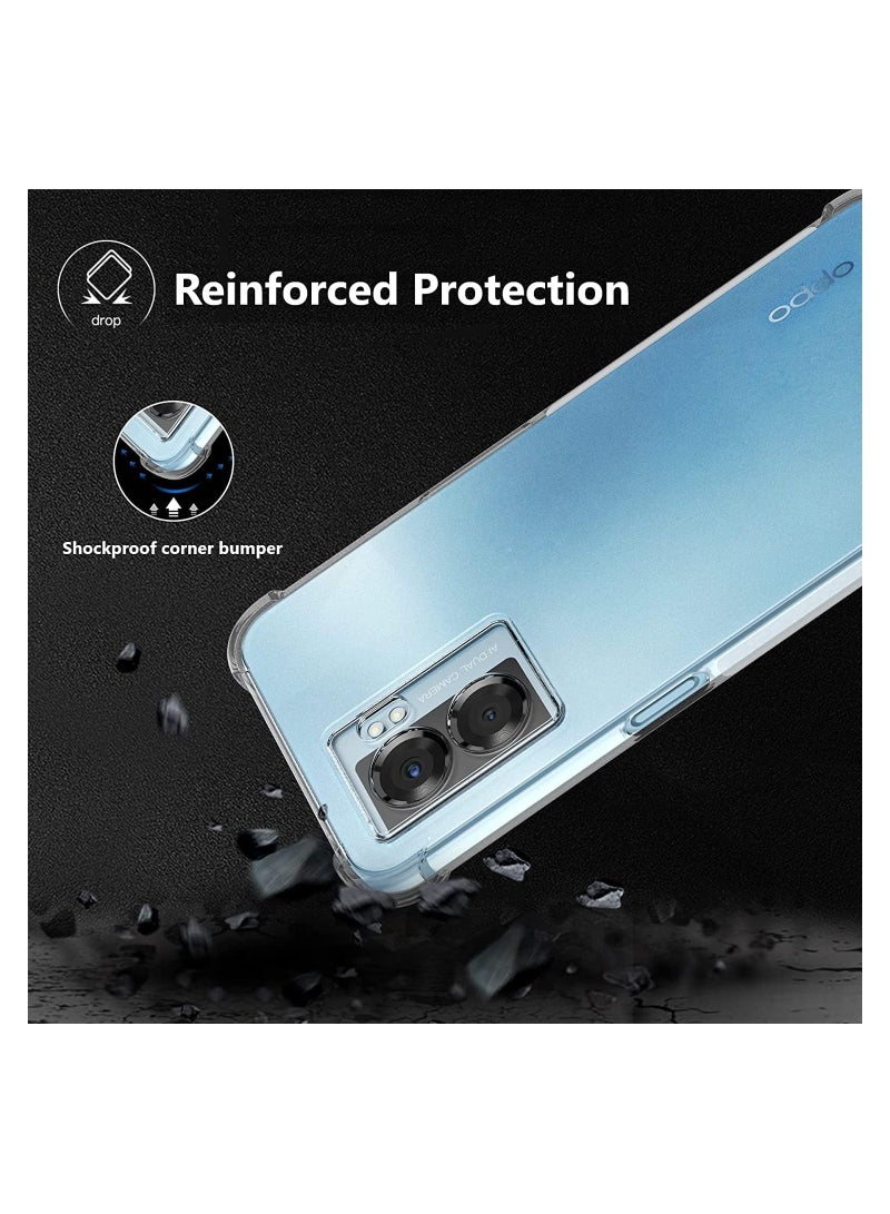 Case for OPPO A57 5G / OPPO A77 5G / OnePlus Nord N300 / Realme V23 / Oppo k10 5G / Realme narzo 50 5g Clear Case Cover Soft Flexible Transparent Silicone TPU Back Cover Full Camera Protection with Sh - Image 3