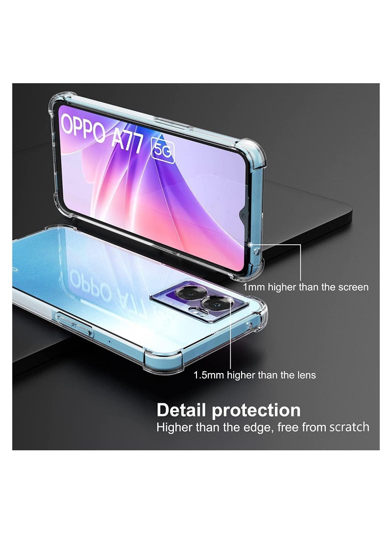 Case for OPPO A57 5G / OPPO A77 5G / OnePlus Nord N300 / Realme V23 / Oppo k10 5G / Realme narzo 50 5g Clear Case Cover Soft Flexible Transparent Silicone TPU Back Cover Full Camera Protection with Sh - Image 2