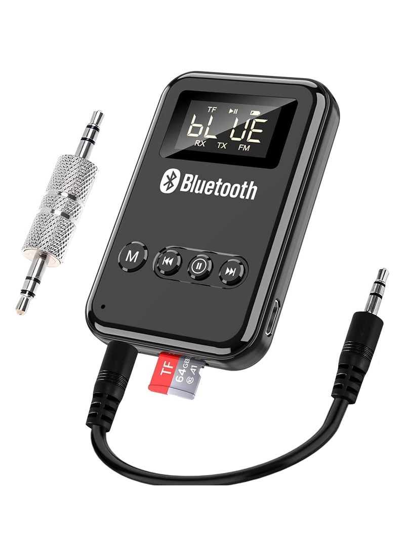 SYOSI SYOSI Bluetooth Transmitter Receiver with LCD Screen, 4-in-1 Wireless Audio V5.0 AUX Bluetooth Adapter for Car/PC/TV/Airplane/Home Theater/Speakers/MP3 Player to Headphones  - Image 1