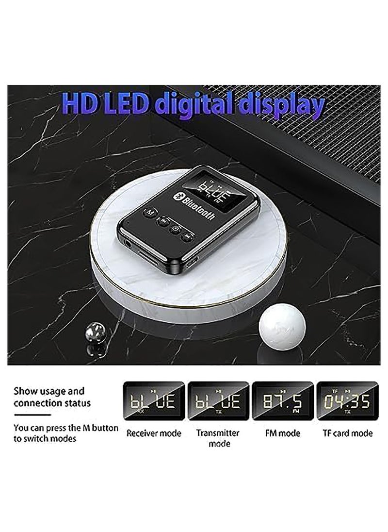 SYOSI SYOSI Bluetooth Transmitter Receiver with LCD Screen, 4-in-1 Wireless Audio V5.0 AUX Bluetooth Adapter for Car/PC/TV/Airplane/Home Theater/Speakers/MP3 Player to Headphones  - Image 3