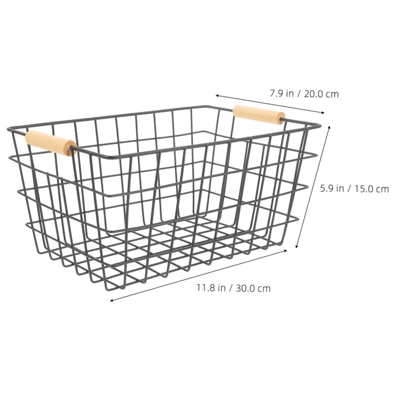 Woven Iron Wall Storage Baskets Set Of 2 For Fruits Home Organization Random Color - Image 3