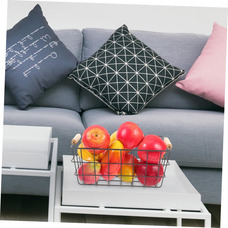 Woven Iron Wall Storage Baskets Set Of 2 For Fruits Home Organization Random Color - Image 4