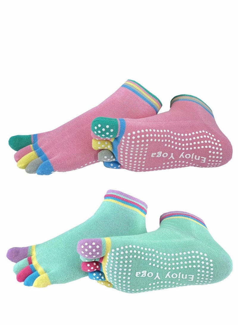 Nariele Yoga Socks for Women Men Low Rise Full Toe Grip Non-Slip Ballet, Yoga, Pilates, Barre - Image 1