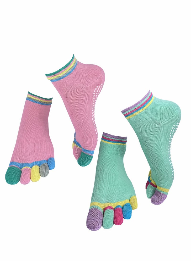 Nariele Yoga Socks for Women Men Low Rise Full Toe Grip Non-Slip Ballet, Yoga, Pilates, Barre - Image 5