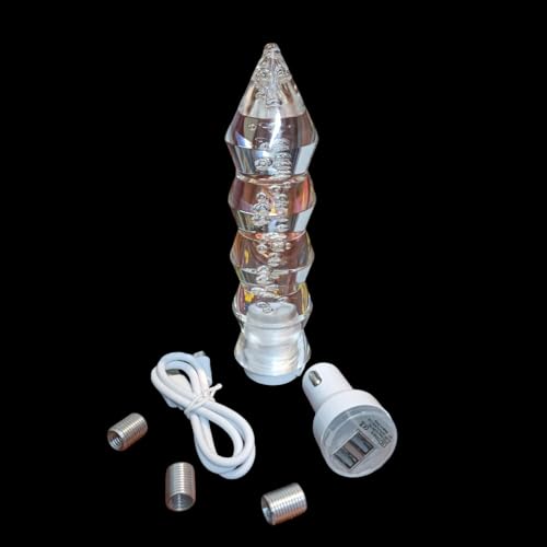 YOURKARTS.COM LED Crystal Bubble Styling Sporty Handle Gear Shift Knob – Manual/Automatic Universal Conical Shape (White) | LED Light-Up Stick | car Accessories 2025 - Image 5