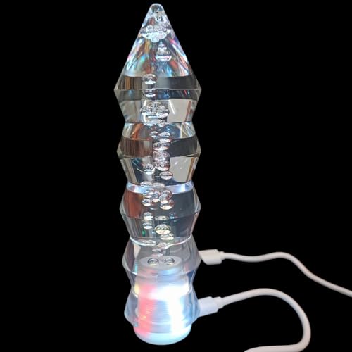 YOURKARTS.COM LED Crystal Bubble Styling Sporty Handle Gear Shift Knob – Manual/Automatic Universal Conical Shape (White) | LED Light-Up Stick | car Accessories 2025 - Image 1