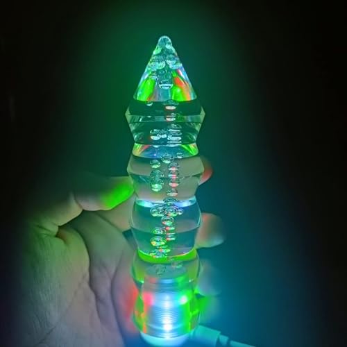 YOURKARTS.COM LED Crystal Bubble Styling Sporty Handle Gear Shift Knob – Manual/Automatic Universal Conical Shape (White) | LED Light-Up Stick | car Accessories 2025 - Image 2