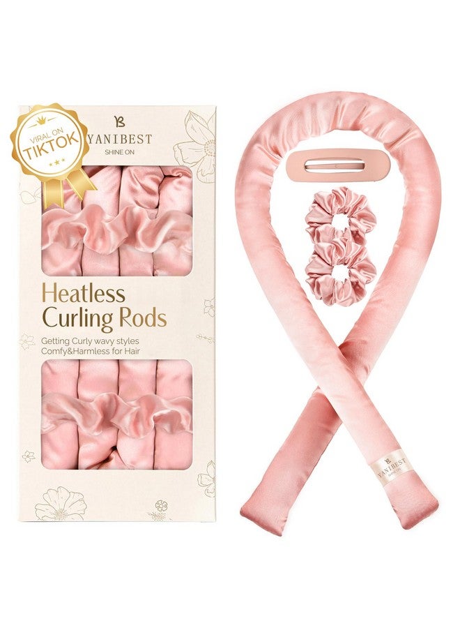 يانيبست مجموعة مكواة تجعيد الشعر فائقة النعومة من يانيبيست، مكواة تجعيد شعر ليلية للنوم، قضبان تجعيد شعر بدون حرارة، مع ربطات شعر من الساتان ومشبك - Image 1