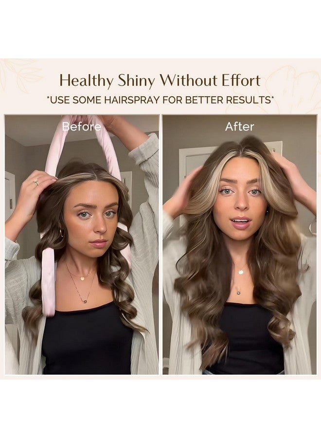 يانيبست مجموعة مكواة تجعيد الشعر فائقة النعومة من يانيبيست، مكواة تجعيد شعر ليلية للنوم، قضبان تجعيد شعر بدون حرارة، مع ربطات شعر من الساتان ومشبك - Image 2