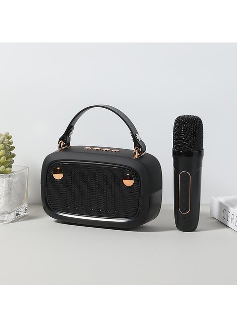 Bluetooth speakers with microphone portable wirelesskaraoke for family gatherings and entertainment,black