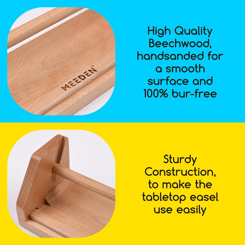 MEEDEN Paper Roll Dispenser with 3 Paper Rolls (12" x 75ft) - Beech Wood Kids Easel, Wooden Tabletop Easel for Kids Art Supplies, Toddler, Doodle, Drawing, Art, Craft - Image 5