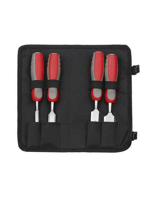 5pcs Wood Chisel Set For Carpentry with Storage Bag Non-slip Handle Woodworking Wood Carving Bench Chisel Sets Sharp Wood Bevel Blades with Steel Strike Cap