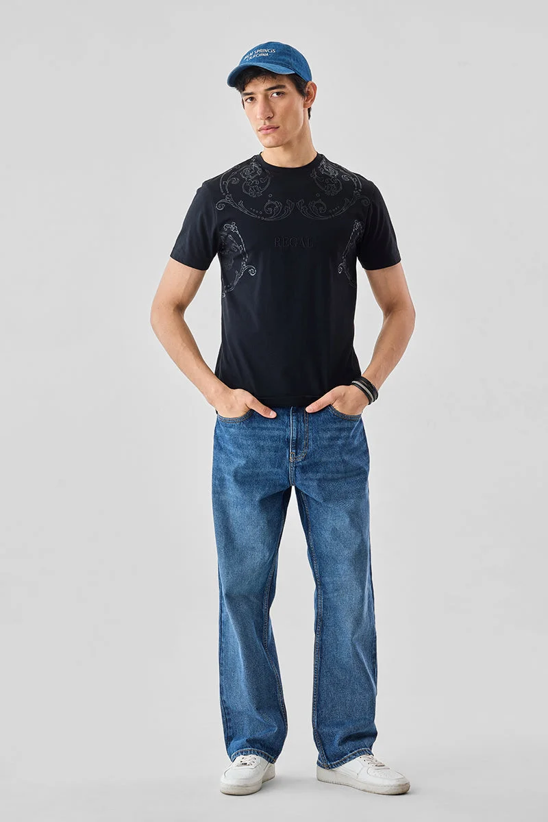 SNITCH Regal Glossy Print Slim Fit T-Shirt