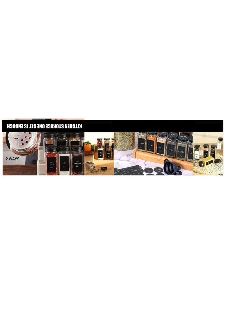 Generic - A 24-piece spice set with small stickers to classify spices. The jars are made of high-quality glass with a tightly sealed wooden lid. - Image 1