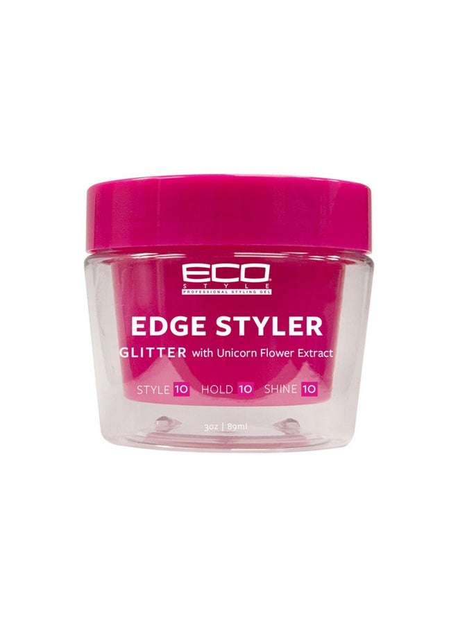 Styler - Eco Styler Glitter Pomade Strong Hold Edge Styler Gel With Unicorn Flower Extract 3 Oz - Image 1