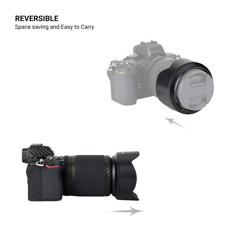 JJC (1+1) Screw on + Bayonet Lens Hood Shade for Nikon Z30 Z50 Z fc Dual Lens Kit (Nikkor Z DX 16-50mm & 50-250mm) Replaces HN-40 and HB-90A Lens Hood - Image 4