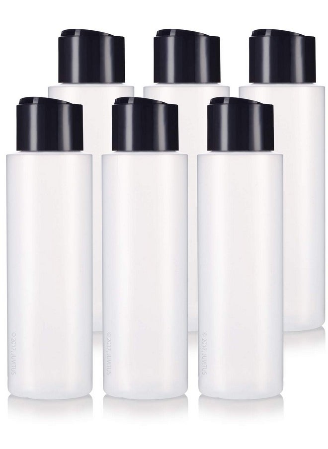 JUVITUS JUVITUS 16 oz / 500 ml Professional Natural Clear Refillable Plastic Squeeze (BPA Free) Empty Bottle Container with Wide Black Disc Cap Lid (6 Pack)  - Image 1