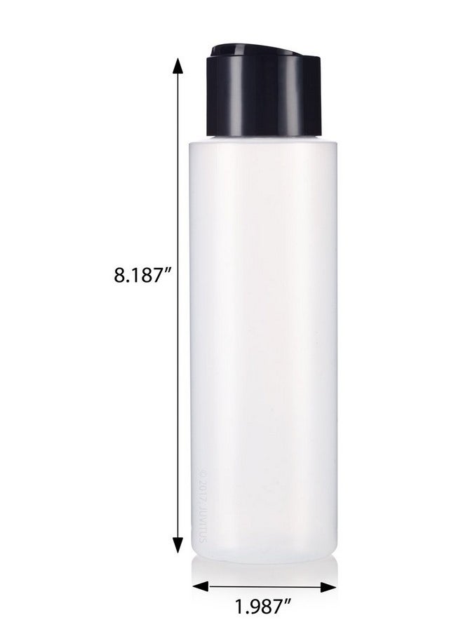 JUVITUS JUVITUS 16 oz / 500 ml Professional Natural Clear Refillable Plastic Squeeze (BPA Free) Empty Bottle Container with Wide Black Disc Cap Lid (6 Pack)  - Image 2