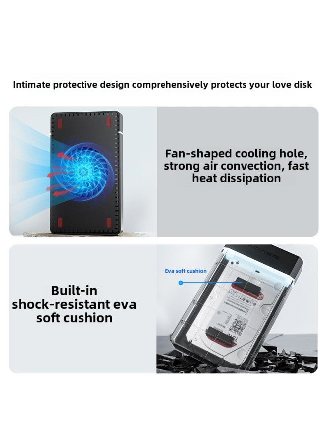 3.5 Inch Mobile Hard Disk Box Smart Protection USB3.0 Laptop 2.5 Inch SATA Hard Disk Box With Power Supply-Color:3.5 Inch Hard Disk Box - Image 5