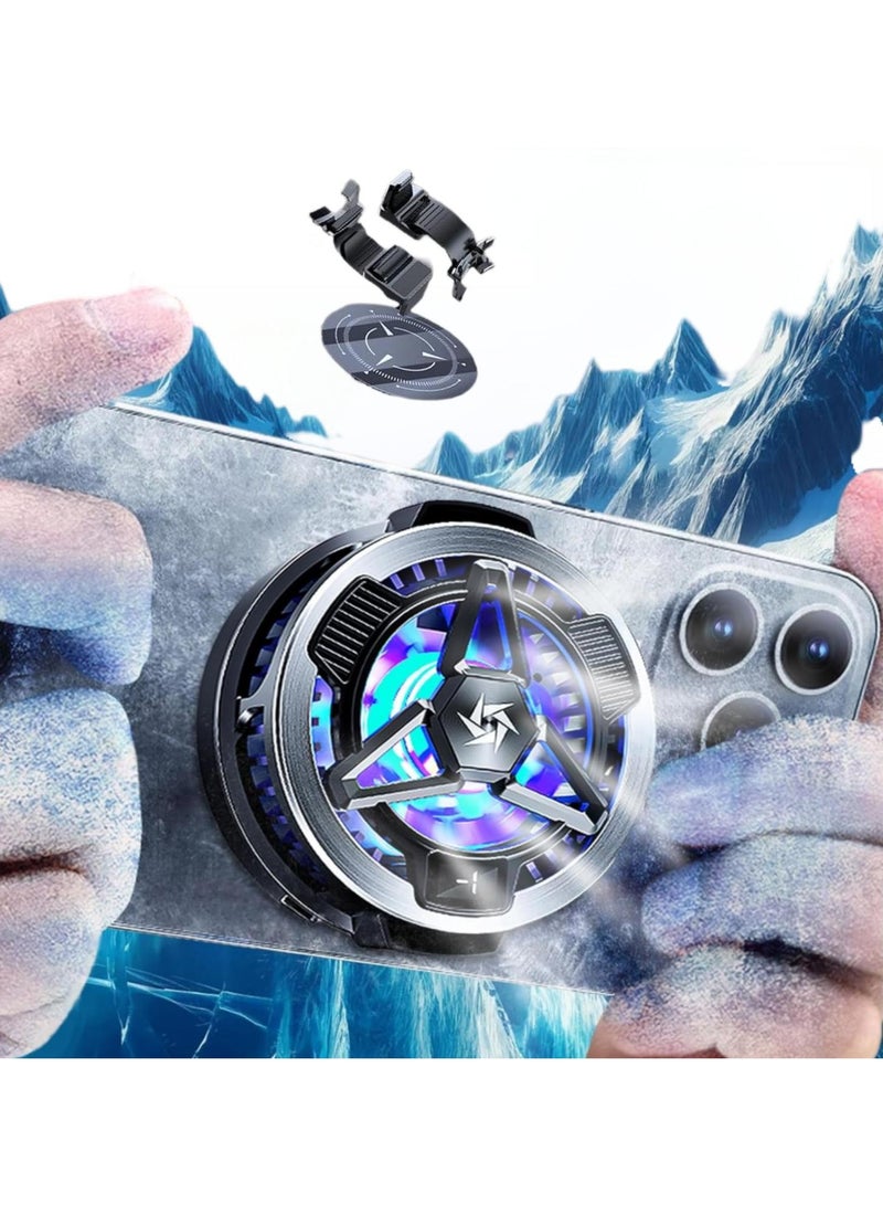 general Phone Cooler, Phone Cooling Fan for Gaming, 2 Modes, Adsorption Design, Semiconductor Phone Cooler with RGB Light,Mini Phone Cooler for Mobile Phone Tablet PC - Image 1