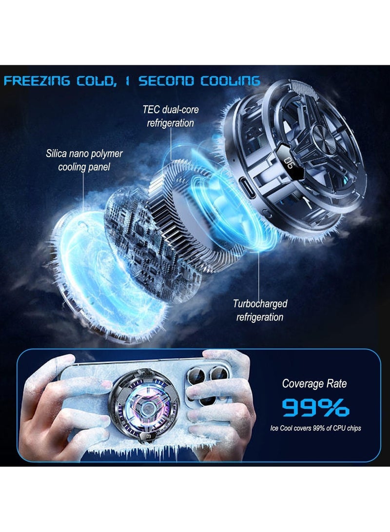 general Phone Cooler, Phone Cooling Fan for Gaming, 2 Modes, Adsorption Design, Semiconductor Phone Cooler with RGB Light,Mini Phone Cooler for Mobile Phone Tablet PC - Image 2