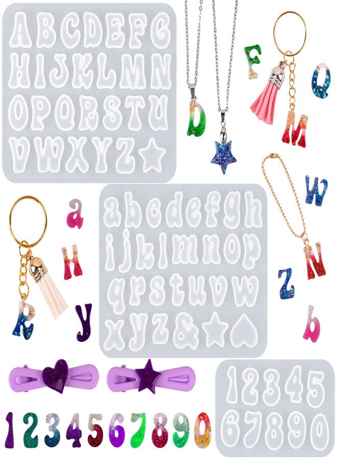 Actvty Mini Alphabet Resin Molds - 3Pcs Letter Molds for Epoxy Casting Small Number Alphabet Silicone Mold for DIY Earring Necklace Pendant Jewelry Resin Crafts Decor - Image 1