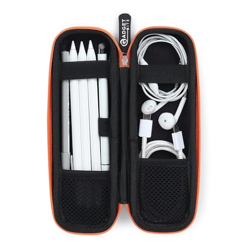 GadgetBite Black Hard Pencil Case EVA Hard Shell Pen Case Holder for Executive Fountain Pen and Stylus Touch Pen (Small)-Orange - Image 5