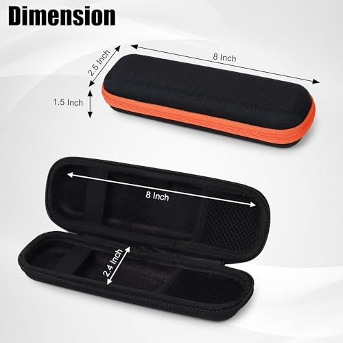GadgetBite Black Hard Pencil Case EVA Hard Shell Pen Case Holder for Executive Fountain Pen and Stylus Touch Pen (Small)-Orange - Image 3