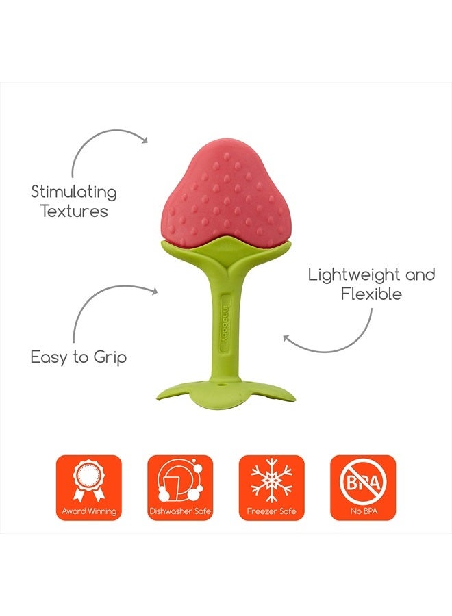 Innobaby Original Teethin Smart EZ Grip Fruit Teether and Sensory Toy for Babies and Toddlers in Berry. BPA Free Teether - Image 2