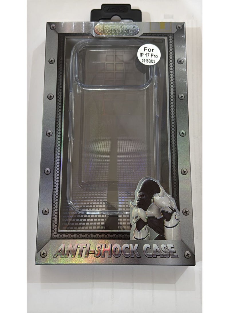 Atouchbo iPhone 17 Pro Clear shockproof case that protects while keeping the original phone look Lightweight cover with anti-yellowing protection. This clear protective case combines TPU flexibility and PC durability to shield your phone from drops, impacts, and scratches. Equipped with anti-yellowing coating to stay transparent for longer. Slim design keeps the phone elegant and comfortable to hold.