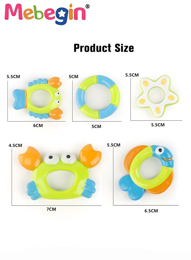 ميبيجين لعبة استحمام تفاعلية، لعبة استحمام أخطبوط أرجواني عائم مع 5 حلقات حيوية بحرية، لعبة استحمام آمنة ممتعة للأطفال، ألعاب مائية تعليمية للأطفال، في حوض الاستحمام أو حوض التجديف، رفيق استحمام لطيف للأطفال - Image 5