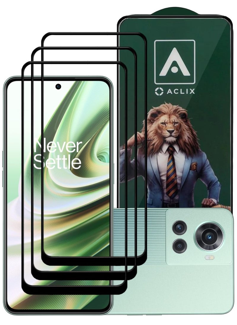 ACLIX 3 Pieces Antistatic ESD Dustproof Premium Quality High Definition Tempered Glass Screen Protector Designed For OnePlus 10R - Image 1