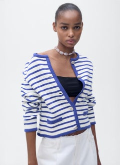MANGO Stripped Knit Cardigan  - Image 1