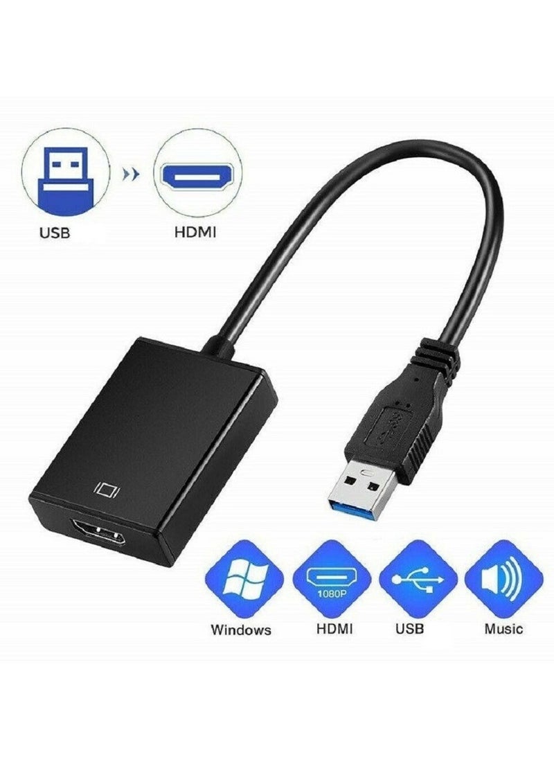 Generic - Drive Free USB to HDMI Female Converter Adapter HD Conversion Cable, Suitable for Notebook, Computer, Projector HDTV Cable - Image 1