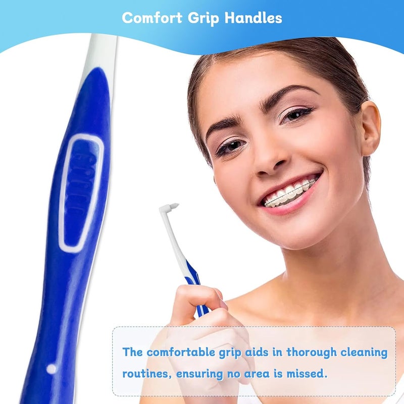 Ceonam 4Pack Tuft Toothbrushes for Orthodontic Care Interspace Tufted Brush with Endtuft Tapered Design Soft Trim Bristles for Braces Bridges and Wisdom Teeth Gap Dental Health Oral Care Tools - Image 5